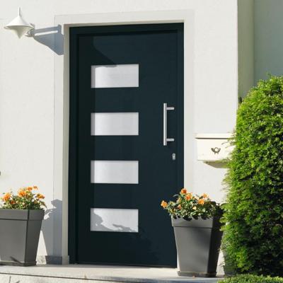 Voordeur 100x200 cm aluminium en PVC antraciet