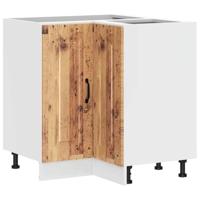 Hoekkeukenonderkast Kalmar bewerkt hout oud houtkleurig - thumbnail