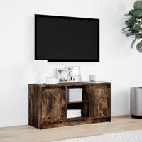 Tv-meubel met LED 100x34x50 cm bewerkt hout gerookt eikenkleur - thumbnail