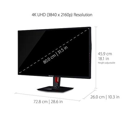 Viewsonic XG3220 Gaming-monitor, 80 cm (32 inch), 4 K, VA-paneel, HDR, 5 ms, FreeSync, HDMI, DP, USB 3.0, 2 x 5 watt-luidsprekers, zwart