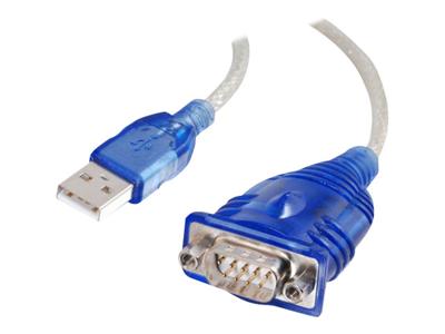 C2G 0,45m USB-A manspersoon naar DB9 manspersoon Serial Adapter kabel