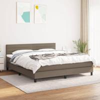 Boxspring met matras stof taupe 160x200 cm - thumbnail