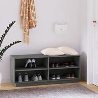 VidaXL Schoenenkast 110x34x45 cm massief grenenhout grijs - thumbnail
