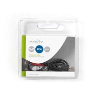 Subwoofer-Kabel | RCA Male | 2x RCA Female | Vernikkeld | 0.20 m | Rond | 5.0 x 2.5 mm | Zwart | Blister - thumbnail