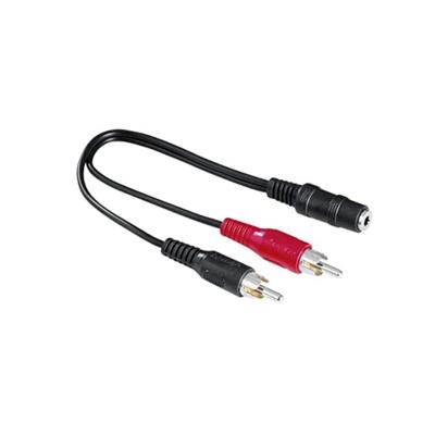 Hama 00305040 Audio-Adapter 2 Cinch-Stecker - 3.5-mm-Klinken-Kupplung Stereo