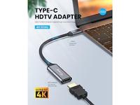 Equip 133491 video kabel adapter 0,15 m USB Type-C HDMI Zwart, Grijs - thumbnail
