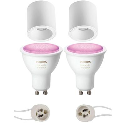 Philips Hue Verdiepte Opbouwspot Set GU10 - Mat Wit - White and Color Ambiance - Bluetooth
