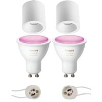 Philips Hue Verdiepte Opbouwspot Set GU10 - Mat Wit - White and Color Ambiance - Bluetooth - thumbnail