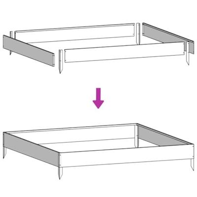 VidaXL Plantenbak verhoogd 100x100x25 cm gegalvaniseerd staal