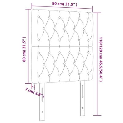 Hoofdbord LED 200x7x78/88 cm stof lichtgrijs