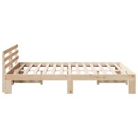 Bedframe met hoofdeinde Naturel 140 x 200 cm Massief grenenhout - thumbnail