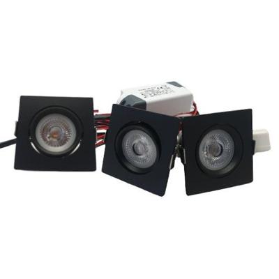 Set 3 x vierkante led inbouwspots 4W zwart Set 3 x vierkante led inbouwspots 4W zwart