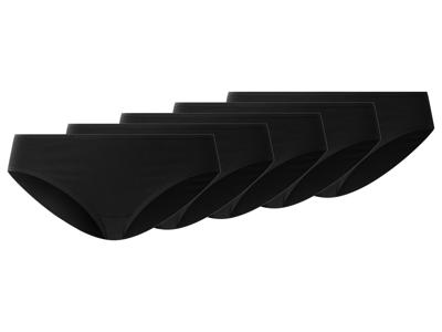 esmara Set van 5 dames onderbroeken (Zwart, XXL (52/54))