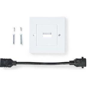 HDMI Wandcontactdoos | 1x HDMI Female | 4K@60Hz | HDMI Female | Zwart | 18 Gbps | Verguld | 85 mm | 8 mm | 85 mm | Envelop