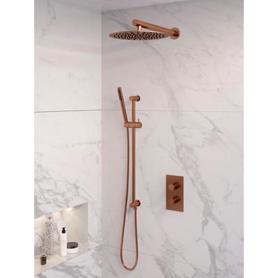 Inbouw Regendouche Set Brauer Copper Edition Wanduitloop Ronde Hoofddouche 30 cm Met Glijstang Koper Brauer