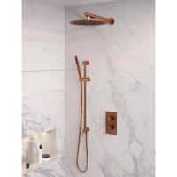 Inbouw Regendouche Set Brauer Copper Edition Wanduitloop Ronde Hoofddouche 30 cm Met Glijstang Koper Brauer - thumbnail