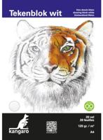 Kangaro k-5340 tekenblok a4 120 gr 20 vel wit fijne korrel kopgelijmd - thumbnail