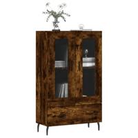 Hoge kast 69,5x31x115 cm bewerkt hout gerookt eikenkleurig - thumbnail