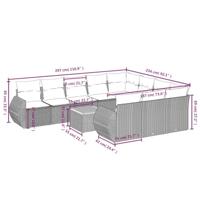 11-delige Loungeset met kussens poly rattan zwart - thumbnail