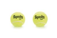 Beeztees hondenspeelgoed tennisballen met pieper vilt d8cm geel 2 stuks - thumbnail