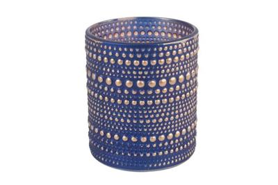 Theelichth ro Nelle M blauw/zilver Theelicht Countryfield - Countryfield