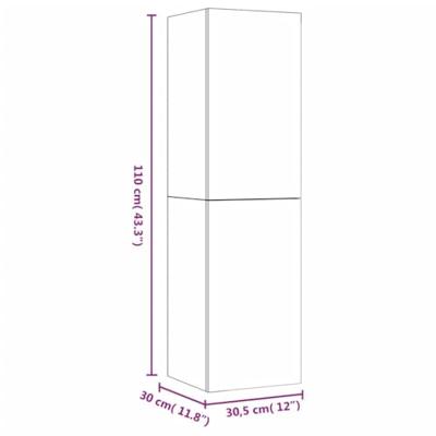 Tv-wandmeubel 30,5x30x110 cm grijs sonoma eikenkleurig