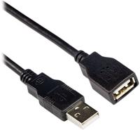 ACT SB0036 2.0 USB-A Male/USB-A Female | Zwart | 3 meter - thumbnail