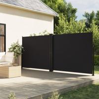 Windscherm uittrekbaar 160x600 cm zwart - thumbnail