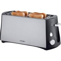 Cloer Toaster 3710 Broodrooster met dubbele lange sleuf Met geïntegreerde broodopzet Zwart, Zilver - thumbnail