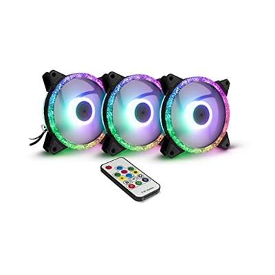 Inter-Tech argus rs-07 rgb set120x120x25 case fans (zwart, 3 stuks, 120 x 120 x 25 mm, pwm)