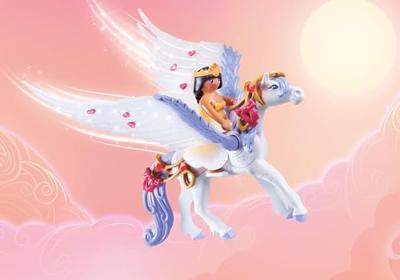 PLAYMOBIL 71361 Gevleugeld paard om te versieren - Prinses Magie - Met een prinses, een ridder en een regenboog om te versieren - Vanaf 4 jaar - thumbnail