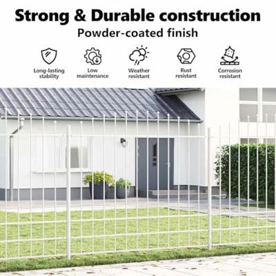 Tuinhek 3 pcs Wit 170 x 225 cm Gepoedercoat staal