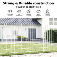 Tuinhek 3 pcs Wit 170 x 225 cm Gepoedercoat staal - thumbnail