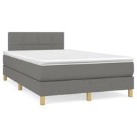 Boxspring met matras stof donkergrijs 120x190 cm - thumbnail