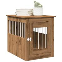 VidaXL Hondenbench 55x75x65 cm bewerkt hout artisanaal eikenkleurig - thumbnail
