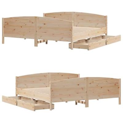 Bedframe zonder matras massief grenenhout 200x200 cm