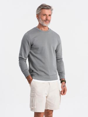 Ombre - Heren Sweater - Grijs Beige - Normalfit - Zachte Stof Ombre - Heren Sweater - Grijs Beige - Normalfit - Zachte Stof