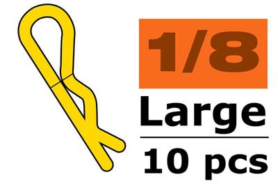 Body clips voor 1/8, goud, large, 45 graden gebogen (10 stuks) Body clips voor 1/8, goud, large, 45 graden gebogen (10 stuks)