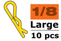 Body clips voor 1/8, goud, large, 45 graden gebogen (10 stuks) - thumbnail