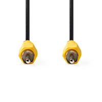 Composiet Videokabel | RCA Male | RCA Male | Vernikkeld | 480p | 10.0 m | Rond | PVC | Zwart - thumbnail