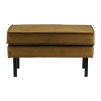 WOOOD Hocker 'Rodeo' Velvet, kleur Honey (geel) - thumbnail