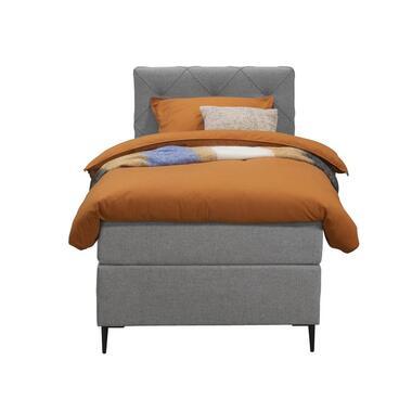 Boxspring Liv geruit - lichtgrijs - 90x200 cm - slanke poot - Leen Bakker