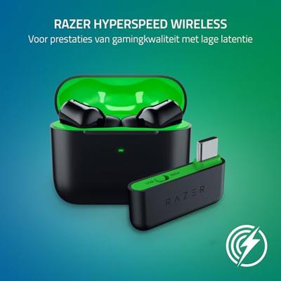 Razer Hammerhead HyperSpeed Draadloze Multiplatform-Gaming-Hoofdtelefoon voor Xbox (True Wireless Earbuds Met HyperSpeed Wireless, Chroma RGB en Bluetooth 5.3), Zwart