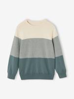 Colorblock jongenstrui met siersteek blauwgroen - thumbnail
