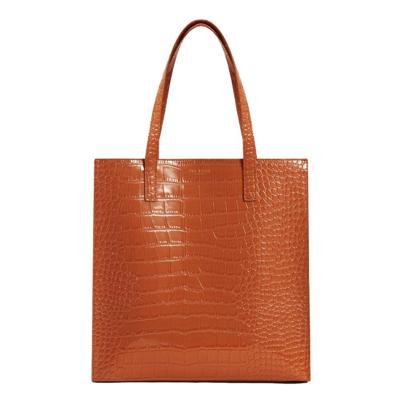 Ted Baker Wenella Croc Effect Large Icon Bag Tan-Tan