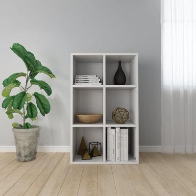 Boekenkast/dressoir 66x30x97,8 cm bewerkt hout hoogglans wit