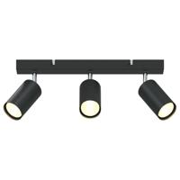 VidaXL Plafondspot met schijnwerpers zwart 38 x 6 x 16 cm metaal - thumbnail