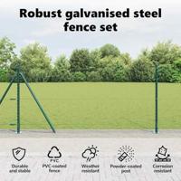 VidaXL Afrasteringspaal groen 25 x 1 m (25 mm gaas) staal - thumbnail