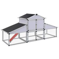 Kippenhok met ren en nestkast aluminium - thumbnail