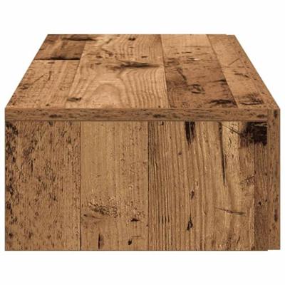 Wandschap met lades 80x33x17 cm bewerkt hout oud houtkleurig